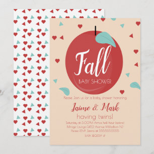 Apfel Herzen Konfetti Herbst-Baby-Party Einladung