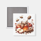 Apfel Honig Magnet (Vorderseite/Rückseite)
