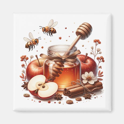 Apfel Honig Magnet (Vorne)