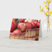 Äpfel im Buschkorb, leere Karte (Gelbe Blume)