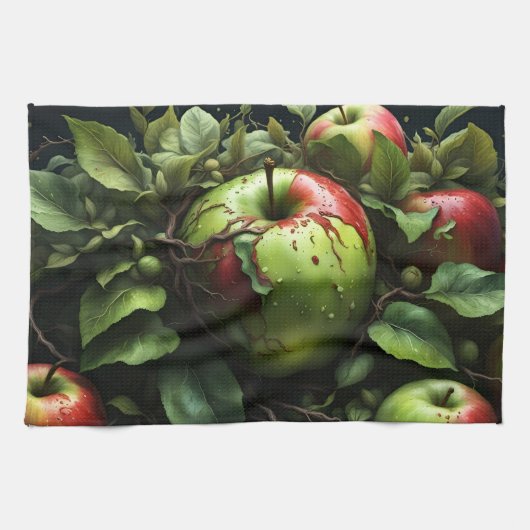 Äpfel im Garten Geschirrtuch (Horizontal)