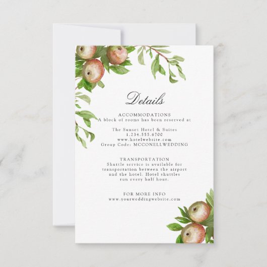 Äpfel im Wassercolo Hochzeitskarte RSVP Karte (Vorderseite)