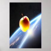 Apfel im Weltraum | AI Art Poster (Vorne)