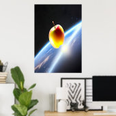 Apfel im Weltraum | AI Art Poster (Heimbüro)