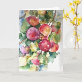 Äpfel in Aquarellen Karte (Gelbe Blume)