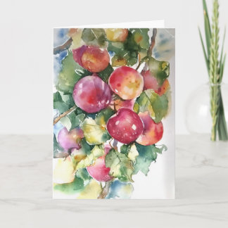 Äpfel in Aquarellen Karte