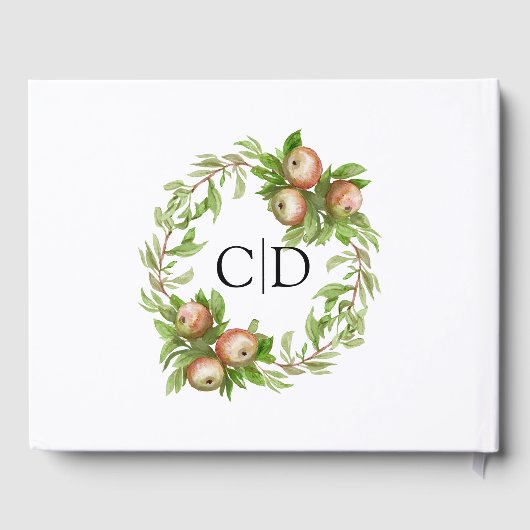 Äpfel in Aquarellform Hochzeit Gästebuch (Rückseite)