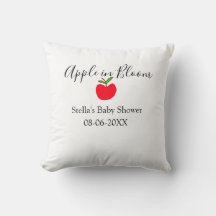 Apfel in Blüte Baby Shower roter Apfel Name Datum