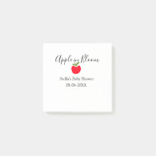 Apfel in Blüte Baby Shower roter Apfel Name Datum  Post-it Klebezettel