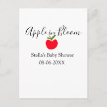 Apfel in Blüte Baby Shower roter Apfel Name Datum 