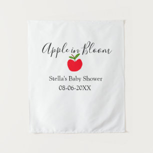Apfel in Blüte Baby Shower roter Apfel Name Datum Wandteppich