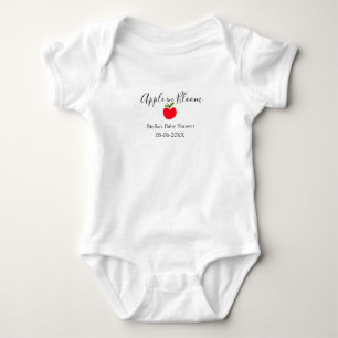 Apfel in Blüte Babyparty roter Apfel Name Datum Baby Strampler