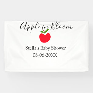 Apfel in Blüte Babyparty roter Apfel Name Datum Banner