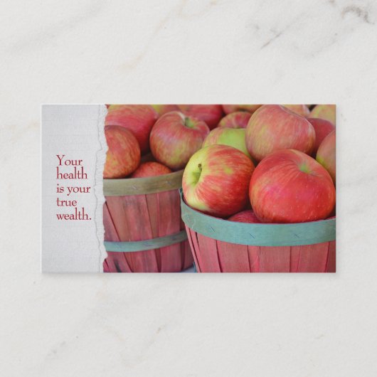 Äpfel in Buschkörben Visitenkarte (Vorderseite)