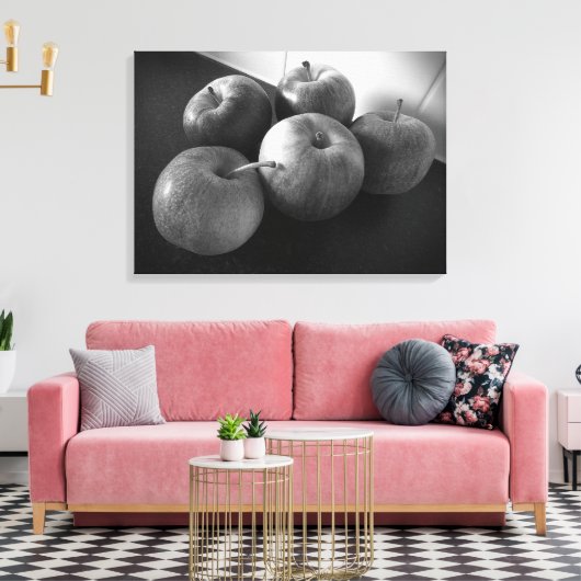 Äpfel in der Küche Leinwanddruck (Insitu (Wohnzimmer))