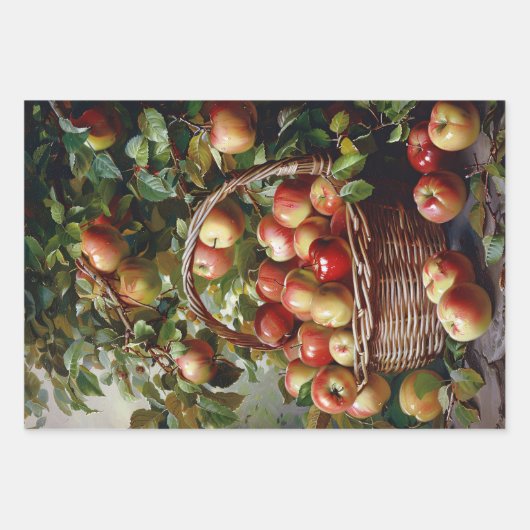 Äpfel in einem Basket mit Stillleben Geschenkpapier Set (Vorderseite 3)