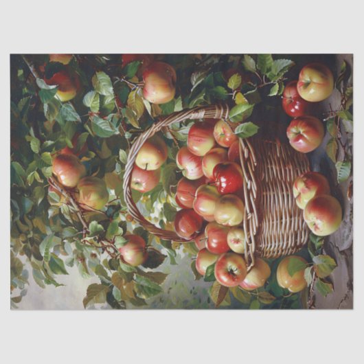 Äpfel in einem Basket mit Stillleben Seidenpapier (Vorderseite)
