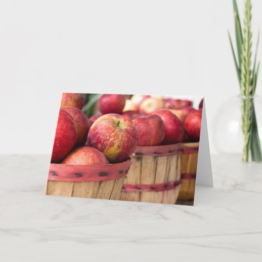 Äpfel in einem Scheffelkorb Karte (Vorderseite)