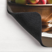 Äpfel in einer Holzschüssel Mousepad (Ecke)