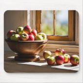 Äpfel in einer Holzschüssel Mousepad (Vorne)