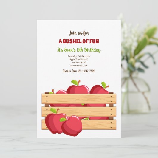 Äpfel in einer Kiste Einladung (Stehend Vorderseite)