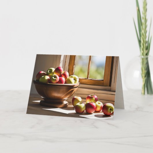 Äpfel in einer Schüssel zum Nachdenken Karte (Vorderseite)