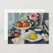 Äpfel in einer weißen Fruchtschale | George Leslie Postkarte (Vorne/Hinten)