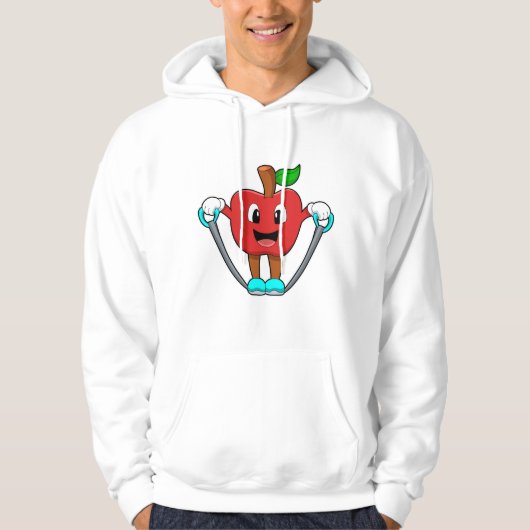 Apfel in Fitness mit Seil Hoodie (Vorderseite)
