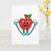 Apfel in Fitness mit Seil Karte (Gelbe Blume)