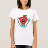 Apfel in Fitness mit Seil T-Shirt (Vorderseite)