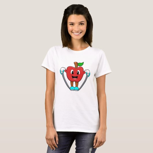 Apfel in Fitness mit Seil T-Shirt (Vorne ganz)