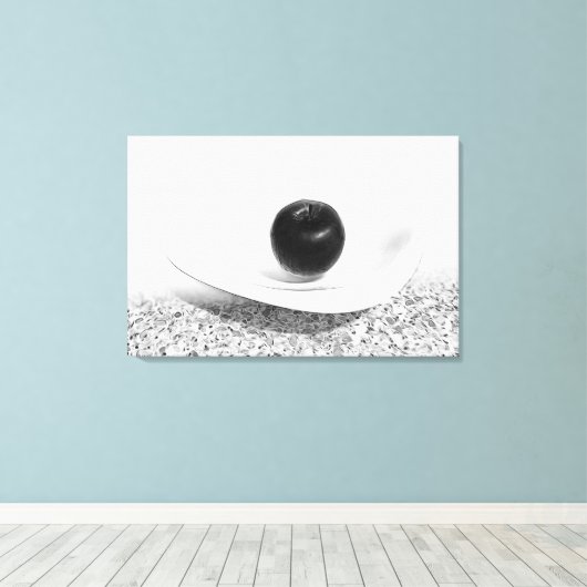 Apfel in Grautönen Leinwanddruck (Insitu (Holzboden))