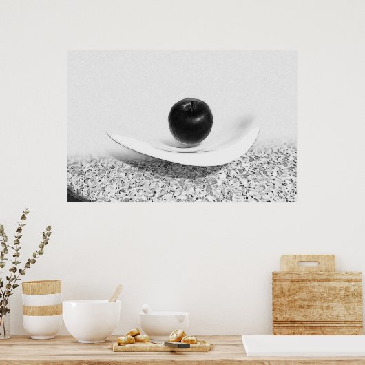 Apfel in Grautönen Poster (Küche)