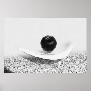 Apfel in Grautönen Poster