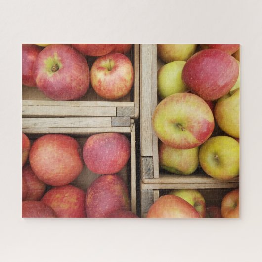 Äpfel in Holzkästen Puzzle (Horizontal)