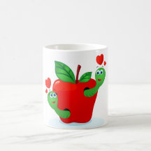 Apfel in Liebe, weiße Tasse