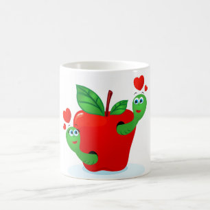Apfel in Liebe, weiße Tasse