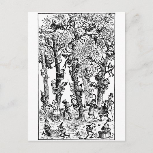 Äpfel in Obstgärten pflücken Postkarte (Vorderseite)