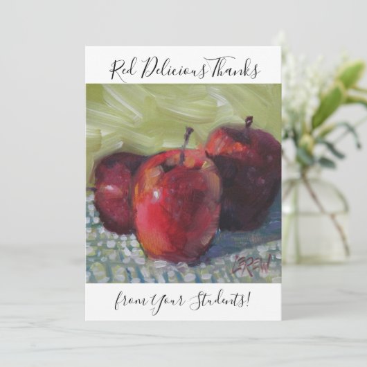 Äpfel in Ruhe Dankeskarte (Stehend Vorderseite)