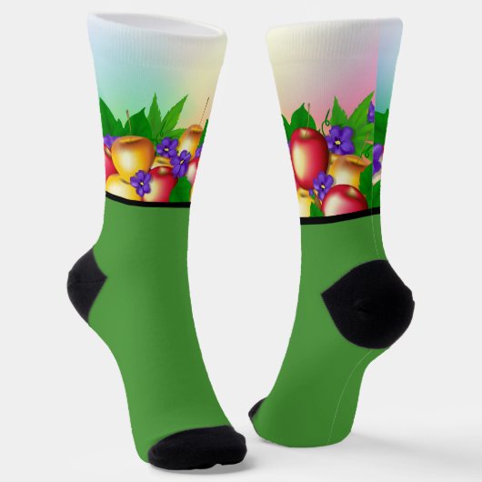 Äpfel in Vase Socken (Gewinkelt)