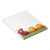 Apfel isst orange notizblock (angewinkelt)