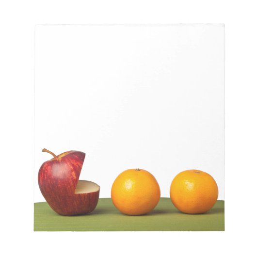 Apfel isst orange notizblock (Vorderseite)