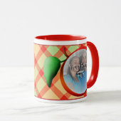 Äpfel Karierte individuell anpassbare Foto-Tasse Tasse (VorderseiteRechts)