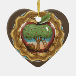 Apfel Keramik Ornament