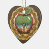 Apfel Keramik Ornament (Links)