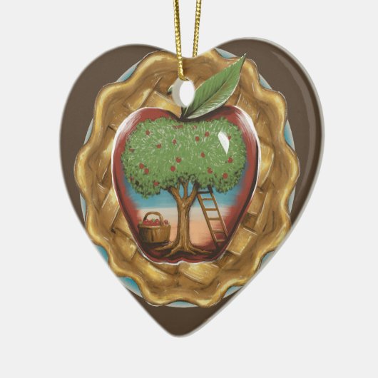 Apfel Keramik Ornament (Links)