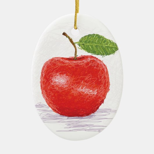 Apfel Keramik Ornament (Vorne)