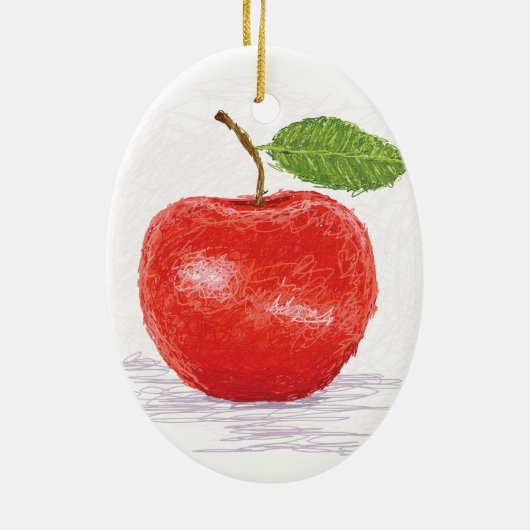 Apfel Keramik Ornament (Hinten)