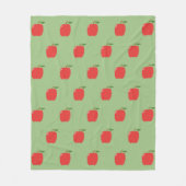Äpfel Keuchhuhn (Sage Green & Red) Fleecedecke (Vorderseite)