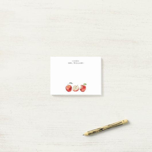 Äpfel Lehrername Post-it Klebezettel (Auf Schreibtisch)